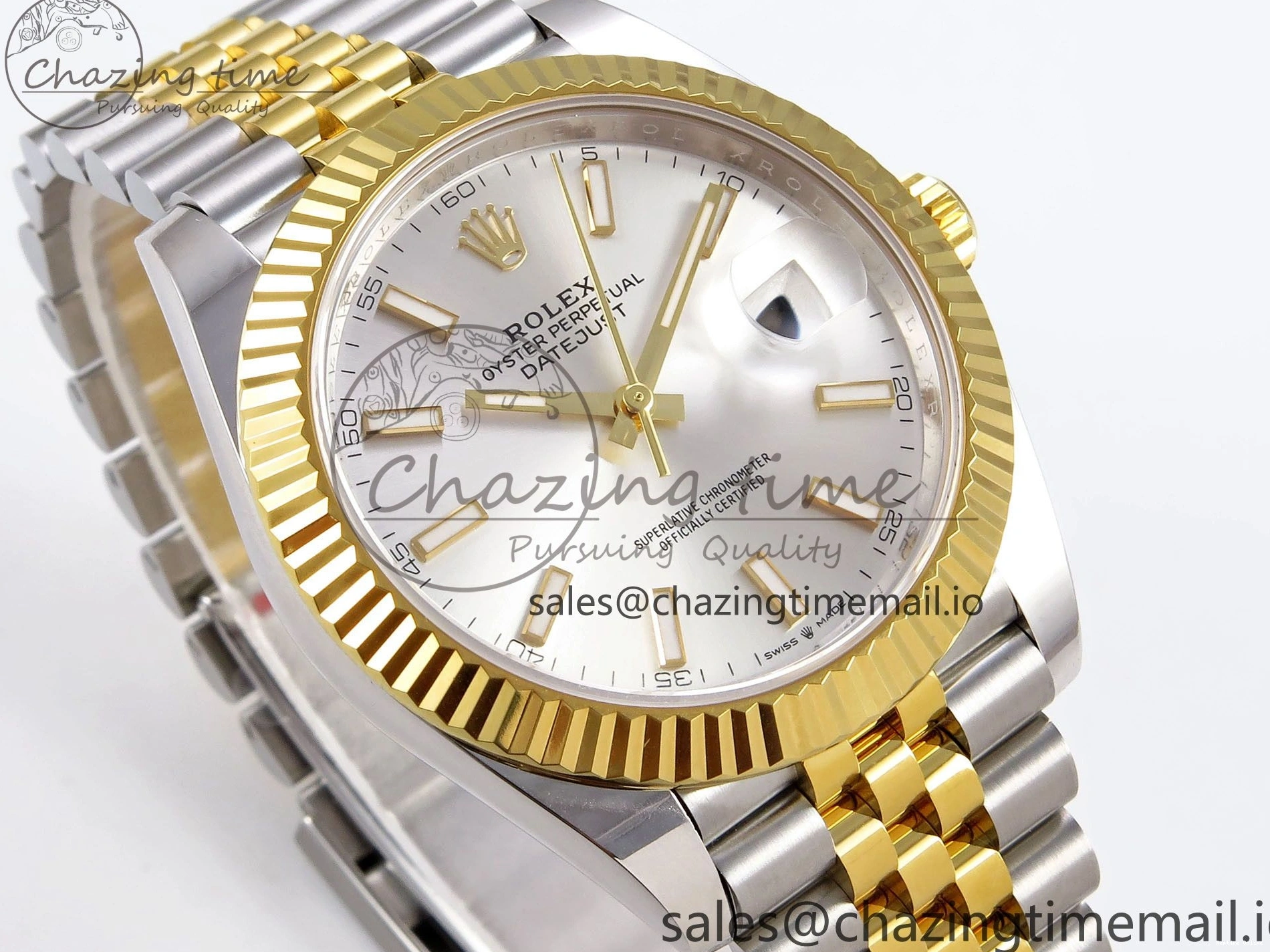 0106 DateJust 41 SS YG ARF 1:1 Best Edition 904L Steel Silver Stick Dial on Jubilee Bracelet SH3235 (Gain Weight) SoftTouch 1227